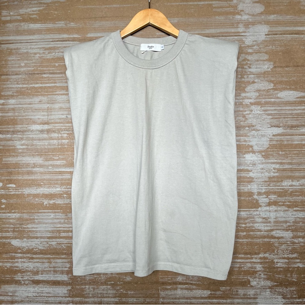 Frankie Shop Sleeveless Tank Top in Light Gray
